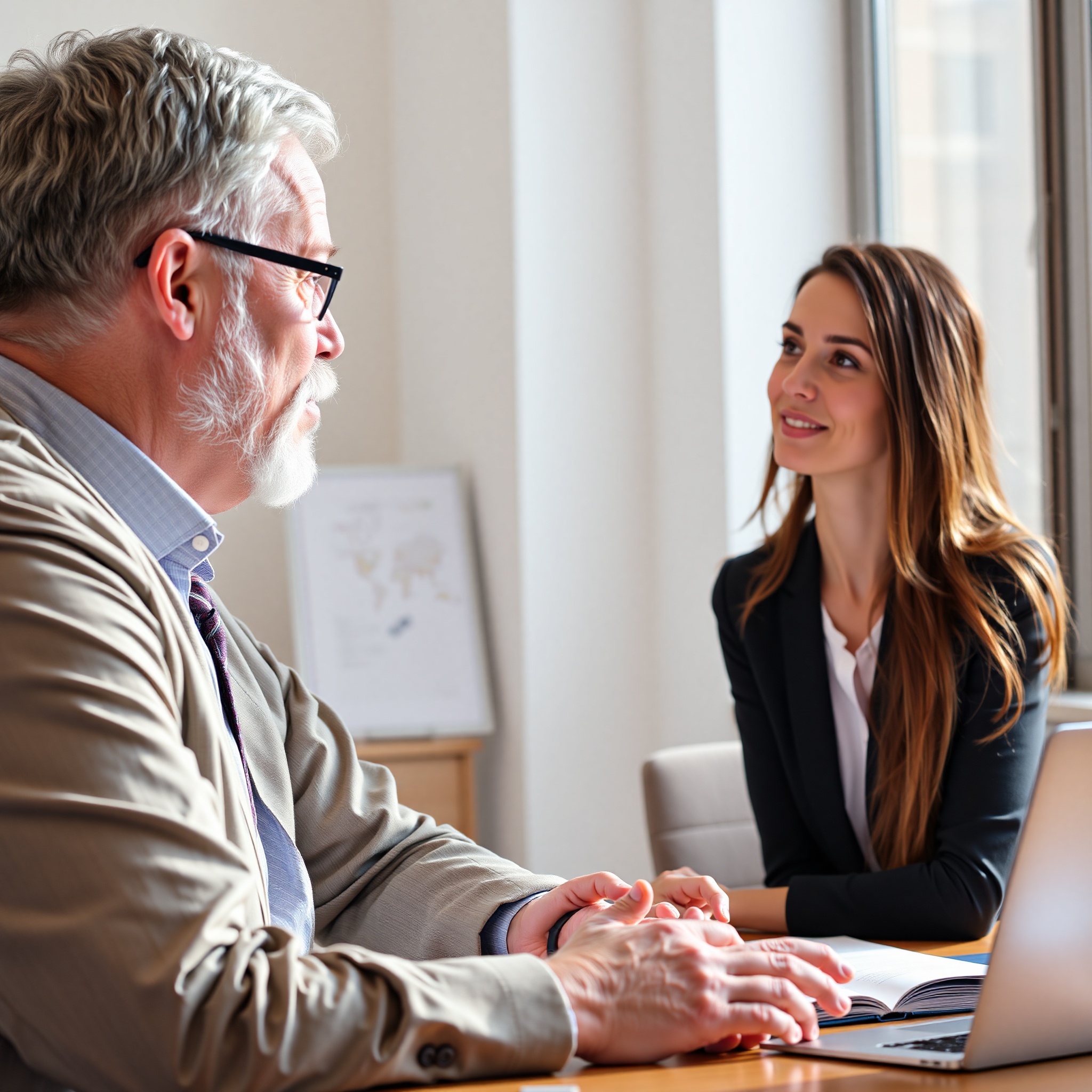 Senior immigration lawyer with extensive experience consulting with foreign client about Poland residence options